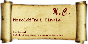 Mozolányi Cinnia névjegykártya